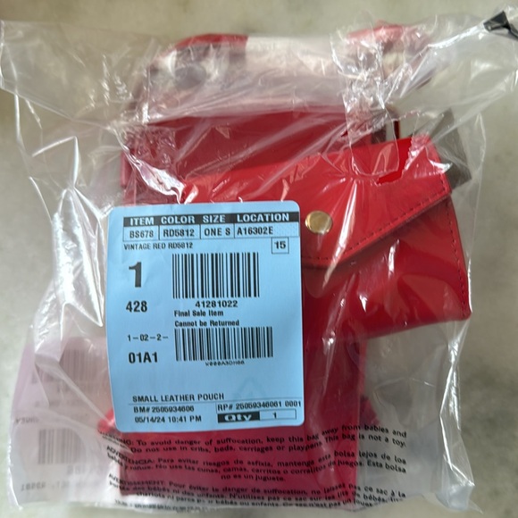 J. CREW Gracie Fine Red Leather Crossbody Phone Bag - Picture 2 of 3